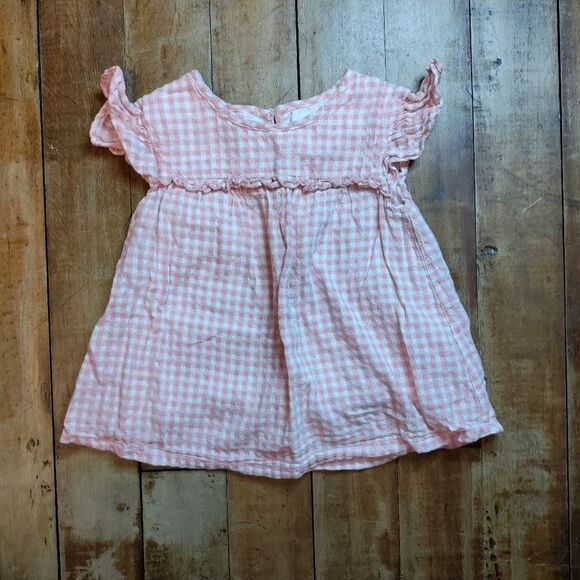 Cat & Jack shirt 2T pink gingham lined tunic style cotton summer boho - Picture 1 of 6